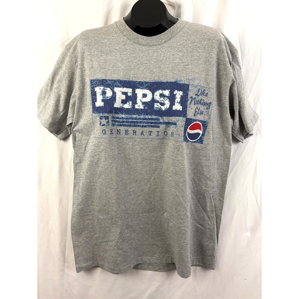 Vintage 90s Pepsi Generation Graphic T Shirt Gray‎ Large NWT